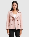 BELLE & BLOOM I'M YOURS WOOL BLEND PEACOAT - BLUSH