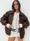 PRINCESS POLLY GOLDSMITH FAUX LEATHER BOMBER JACKET
