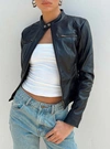 Princess Polly Lower Impact Pottsville Faux Leather Moto Jacket In Black