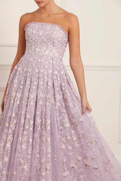 needle and thread purple dress Scallop Sequin Halter-Neck Ankle Gown