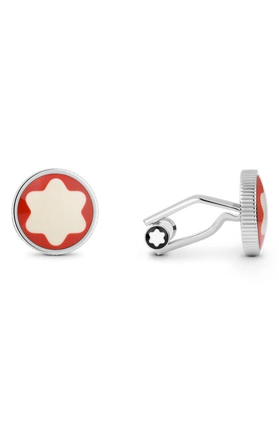 Montblanc Cufflinks Heritage Rouge Et Noir In Red