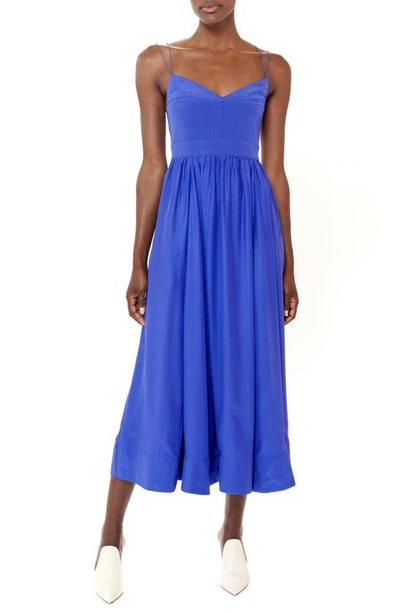 electric blue silk dress LAND Electric blue - fluid silk shirt dress main image 0
