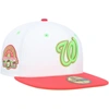 New Era Men's  White, Coral Washington Nationals Robert F. Kennedy Memorial Stadium Strawberry Lolli In White