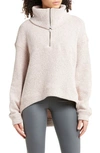 Sweaty Betty Restful Bouclé Half Zip Pullover In Sorbet Pink