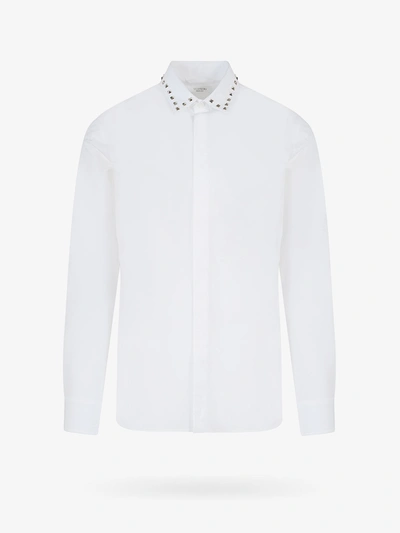 Valentino Shirt Black Untitled Popeline In White