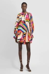 Pucci Woman Mini Dress Green Size 6 Cotton In Multicolor