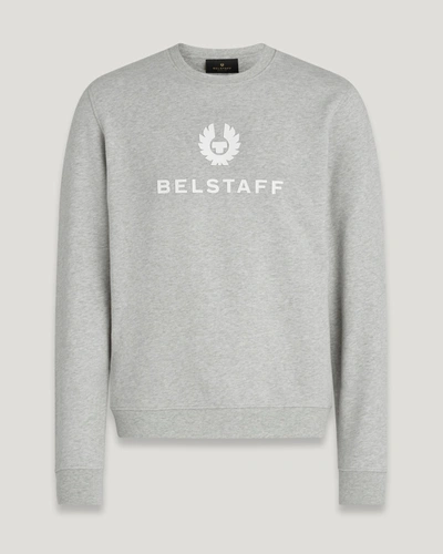 Belstaff Signature Crewneck Sweatshirt In Old Silver Heather