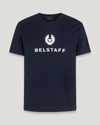 Belstaff Mens Black Signature Logo-print Cotton-jersey T-shirt In Dark Ink