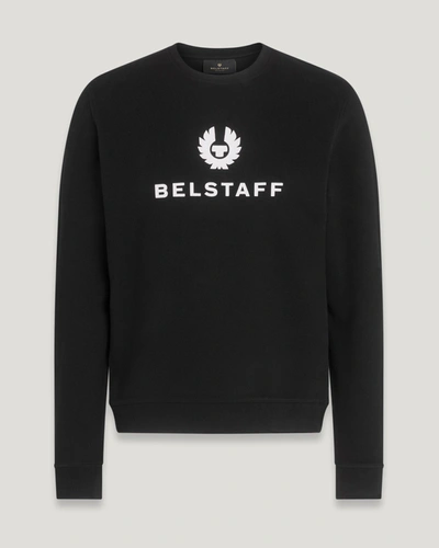 Belstaff Signature Crewneck Sweatshirt In Black / Off White