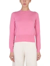 Ballantyne Soft Texture Cashmere Cross-neck Sweater In Pink