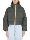 K-way Woman Down Jacket Military Green Size L Polyamide In Green