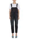 Washington Dee Cee Logo-patch Denim Dungarees In Black