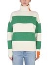 Right For Striped Turtleneck Sweater In White