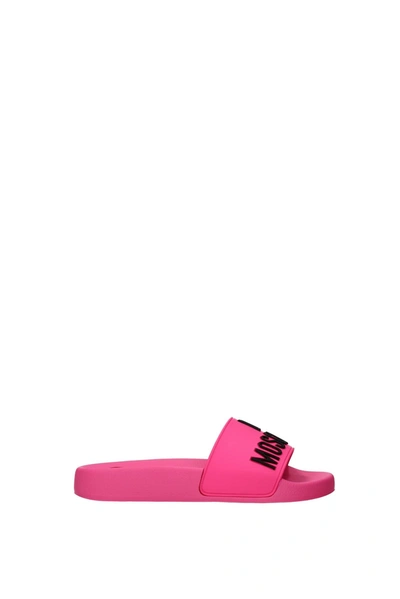 Love Moschino Slippers And Clogs Rubber Fluo Pink In  Fuchsia