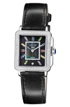 Gv2 Padova Diamond Leather Strap Watch, 27mm X 30mm In Black