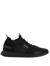 Hugo Boss Boss Ribbed-knit Low Top Sneakers Black