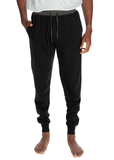 Unsimply Stitched Contrasted Waistband Cuffed Jogger In Black