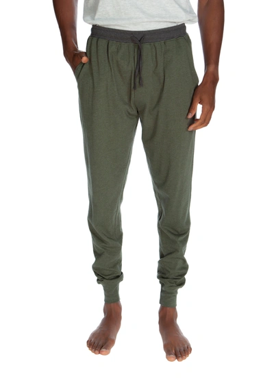 Unsimply Stitched Contrasted Waistband Cuffed Jogger In Green