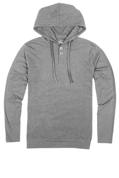 Unsimply Stitched Lounge Henley Hoody In Grey