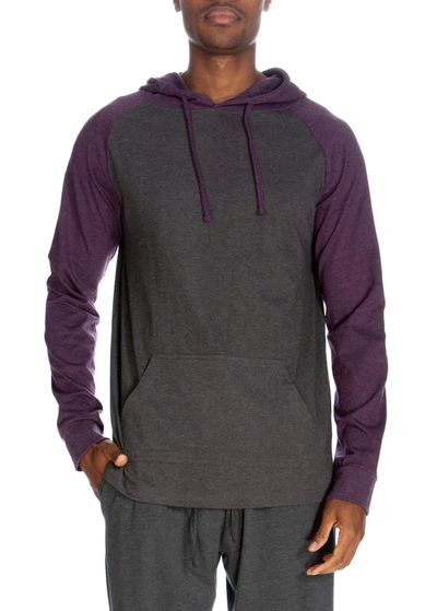 UNSIMPLY STITCHED PULLOVER RAGLAN HOODIE - COTRASTED SLEEVES