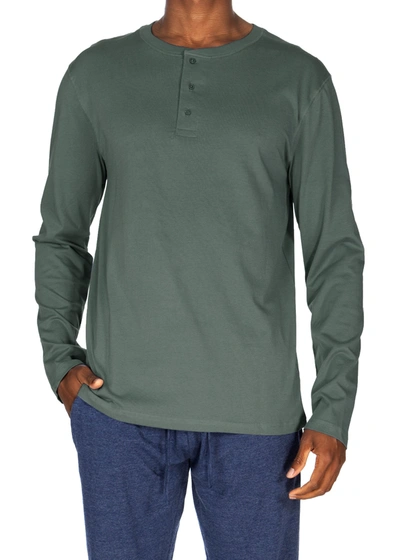 Unsimply Stitched Super Soft Long Sleeve Henley In Green