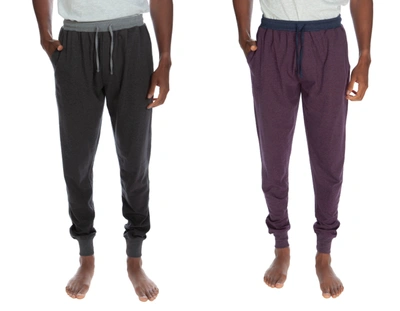 Unsimply Stitched Contrast Waistband Cuffed Jogger 2 Pack In Multi