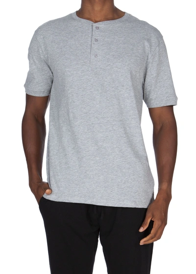Unsimply Stitched Super Soft Short Sleeve Henley In Grey