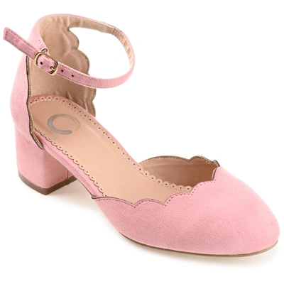 Journee Collection Journee Edna Scallop Trim Pump In Pink