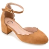 Journee Collection Journee Edna Scallop Trim Pump In Brown