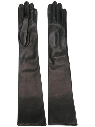 Manokhi Long Textured Style Gloves In Black