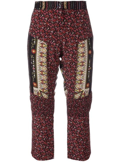 N°21 Patchwork Cropped Trousers In Red