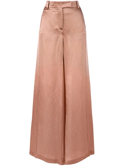 Valentino Silk Satin Crepon Trousers, Pink/beige In Neutrals