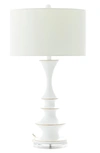 SONOMA SAGE HOME WHITE POLYSTONE TABLE LAMP WITH DRUM SHADE