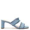 Schutz Amely Mid Block Denim Sandal In Summer Jeans