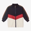 GUCCI BOYS BLUE & IVORY ZIP-UP TOP