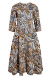 MAX MARA MANTIDE TROPICAL PRINT FIT & FLARE DRESS