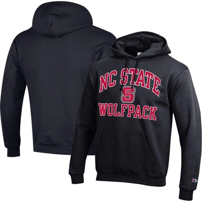 CHAMPION CHAMPION BLACK NC STATE WOLFPACK HIGH MOTOR PULLOVER HOODIE