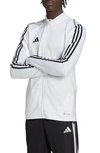 Adidas Originals Tiro 23 Recycled Polyester League Soccer Jacket In White/black