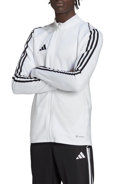 Adidas Originals Tiro 23 Recycled Polyester League Soccer Jacket In White/black