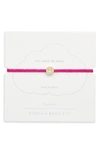 Estella Bartlett - Pave Smiley Cord Bracelet Fuchsia In Gold
