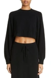 Loulou Studio Bocas Cropped Sweater In Black