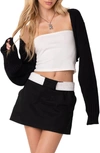 Edikted Anya Crop Shrug Sweater In Black