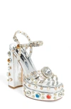 Azalea Wang Lola Ankle Strap Platform Sandal In Silver