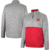 Colosseum Gray Nebraska Huskers John Half-zip Jacket In Gray