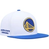 Mitchell & Ness Men's  White, Royal Golden State Warriors Side Core 2.0 Snapback Hat In White