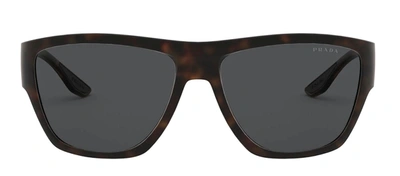 Prada Ps 08vs 56406f Wrap Sunglasses In Grey