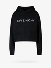 Givenchy Cropped Black Hoodie With Signature Logo In Black