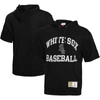 Mitchell & Ness Black Chicago White Sox Cooperstown Collection Washed Fleece Pullover Short Sleeve H In Black