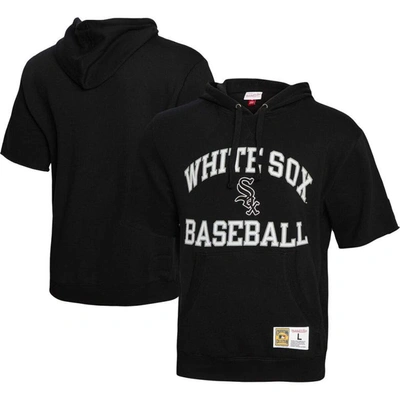 Mitchell & Ness Black Chicago White Sox Cooperstown Collection Washed Fleece Pullover Short Sleeve H