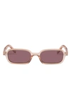 Le Specs Pilferer 53mm Rectangular Sunglasses In Pink / Smokey Brown Mono